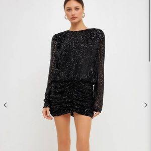 NWT Endless Rose Ruched Sequin Mini Dress